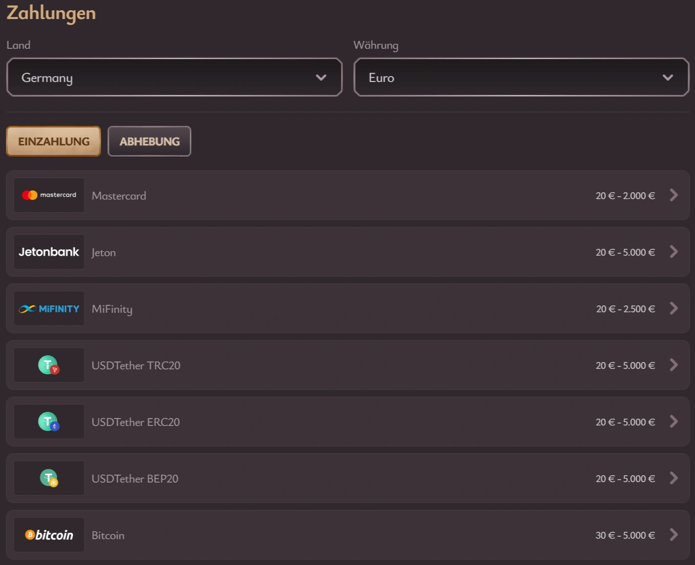 Vicibet Zahlungsmethoden