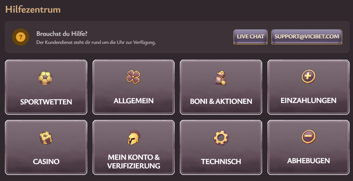 ViciBet Kundendienst